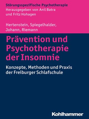 cover image of Prävention und Psychotherapie der Insomnie